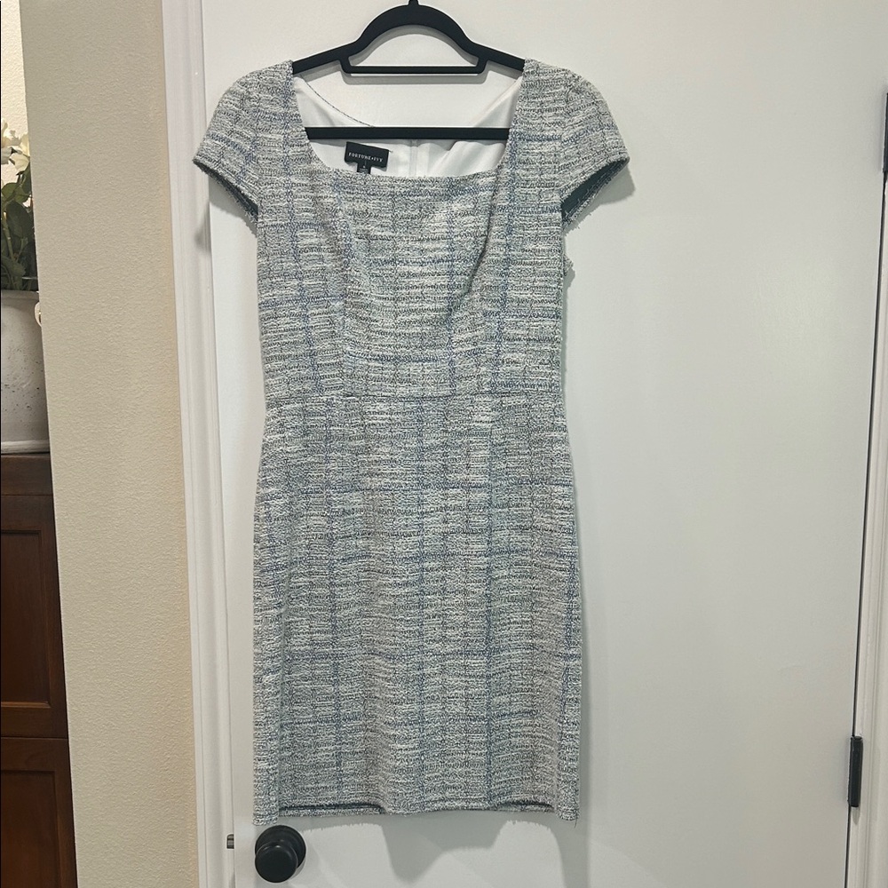 Ann Taylor Gray and White Mini Dress
